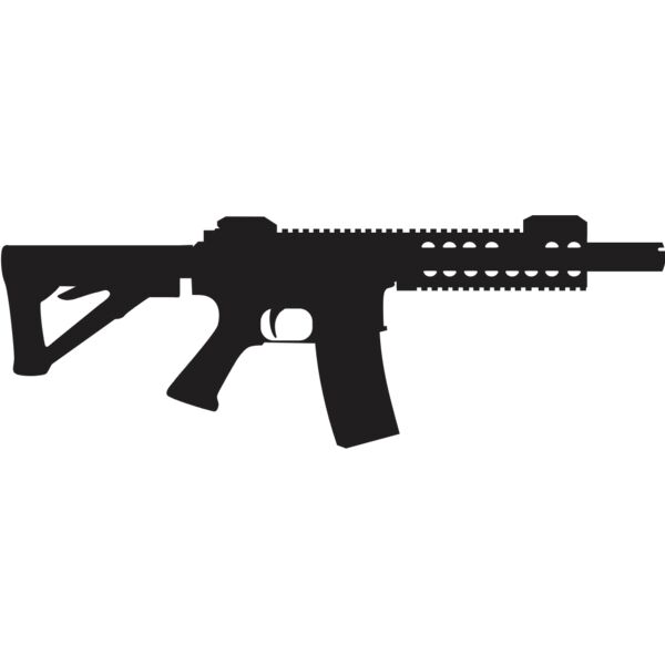 Assault Rifle Gun SIlhouette 11 Thumbnail