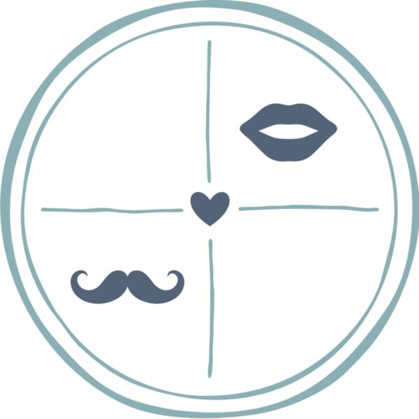 Wedding Lips Moustache Heart Emblem 1 Thumbnail